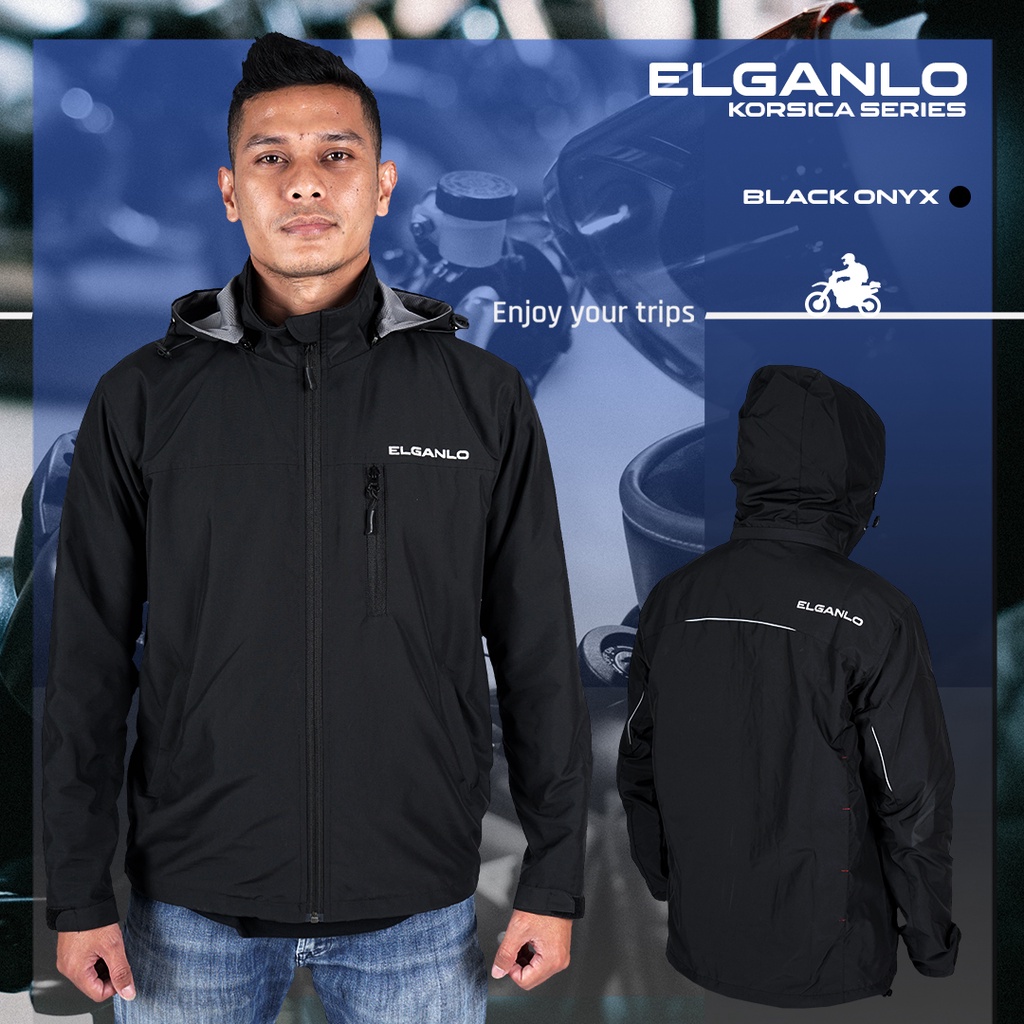 ELGANLO Jaket Motor Korsica Series V2 - Jacket Pria Original Motor Reflector / Jaket Motor Parasut H