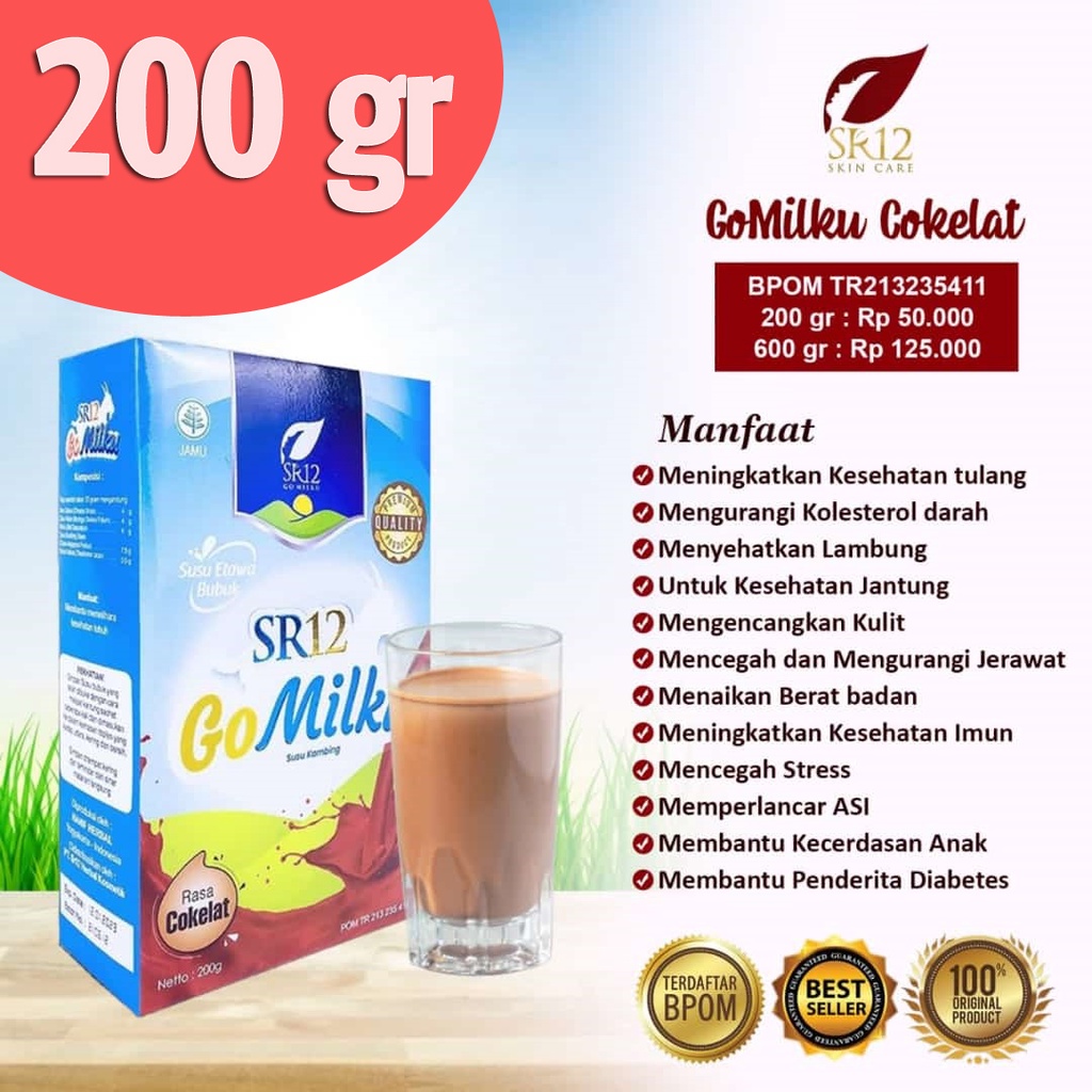 

GO MILKU SR12 SUSU KAMBING ETAWA 200 GR - BPOM - MENINGKATKAN KESEHATAN IMUN TUBUH