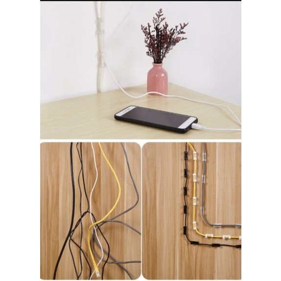 Klem Perekat Kabel Organizer Klip Kabel Tempel Clamp Kabel Clip Tempel 20pcs