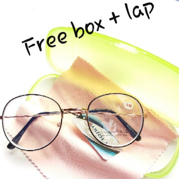 Kacamata Minus -0.50 sd -4.00 Frame Oval Wanita GRATIS   BOX