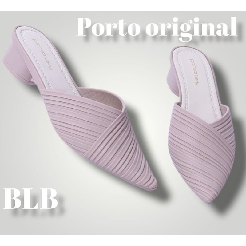 Sendal selop depan tertutup Porto BSV Terbaru nyaman,wedges karet wanita kekinian motif