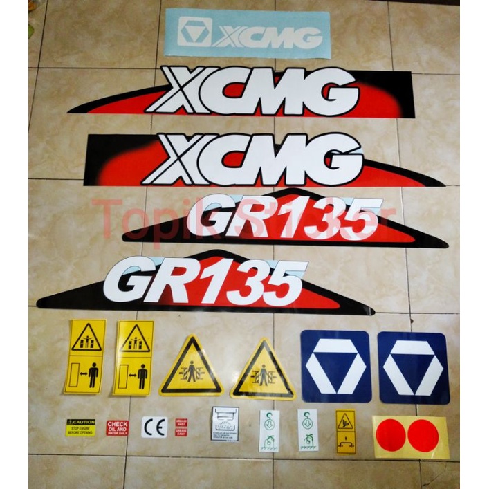 Stiker Motor Grader XCMG GR135 Decal Alat Berat