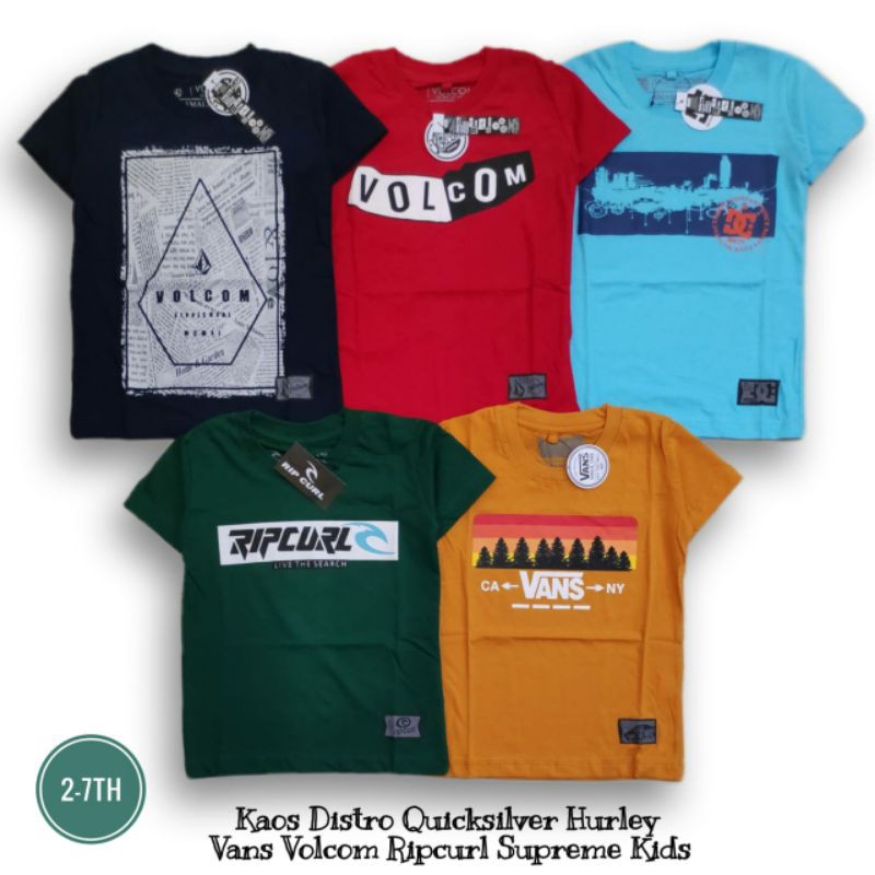 Kaos Distro Quicksilver Hurley Vans Volcom Ripcurl Supreme Kids