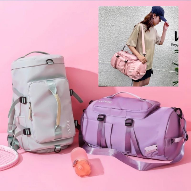 Korean 3 Ways Trending Bag / Tas Gym/ Tas Travel/ Backpack/ Tube Bag
