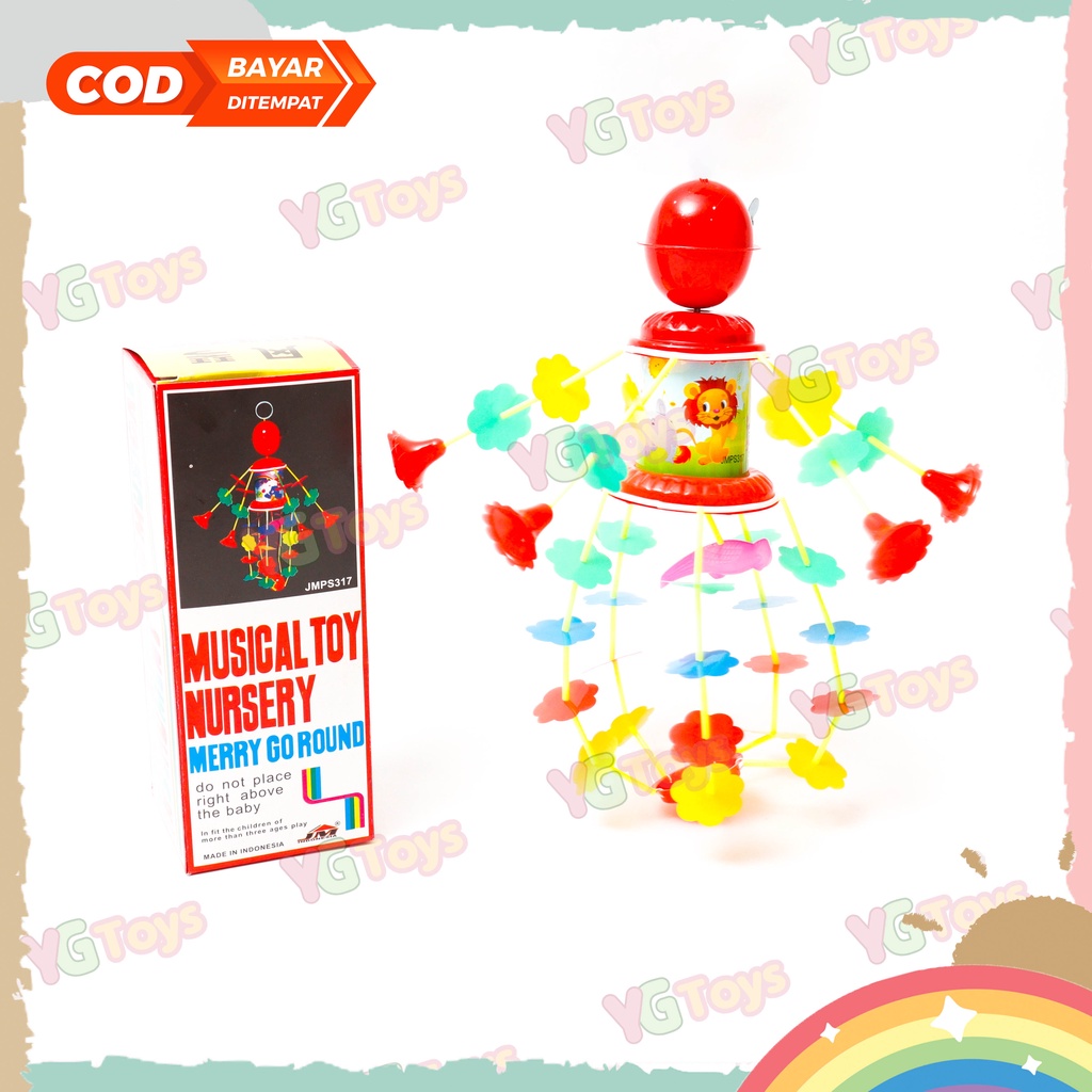 YGtoys Merry Go Round Mainan Gantung Bayi Musik Putar Baby Musical Nursery Toy Mainan Gantungan Anak Bayi