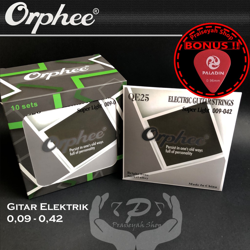 Senar Gitar Elektrik 0,09 Orphee QE25 Original QE 25 String Electric