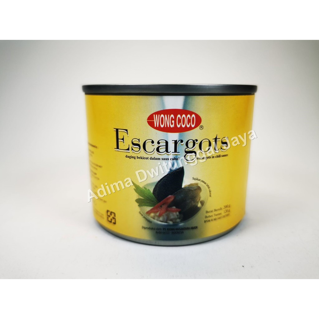 Wongcoco Escargots in Chili Sauce 200 gr, bekicot makanan khas Perancis