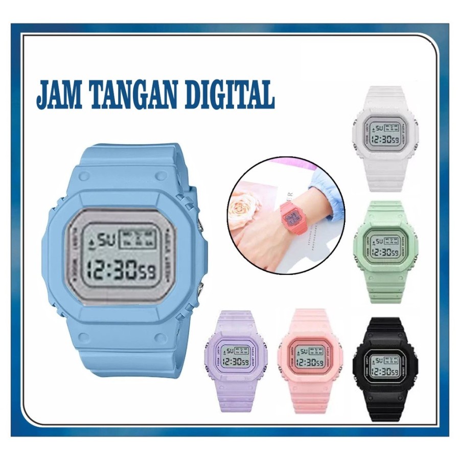 JAM TANGAN DIGITAL RUBBER PRIA / WANITA Macaron KARET LED KOREA SPORT - Ungu