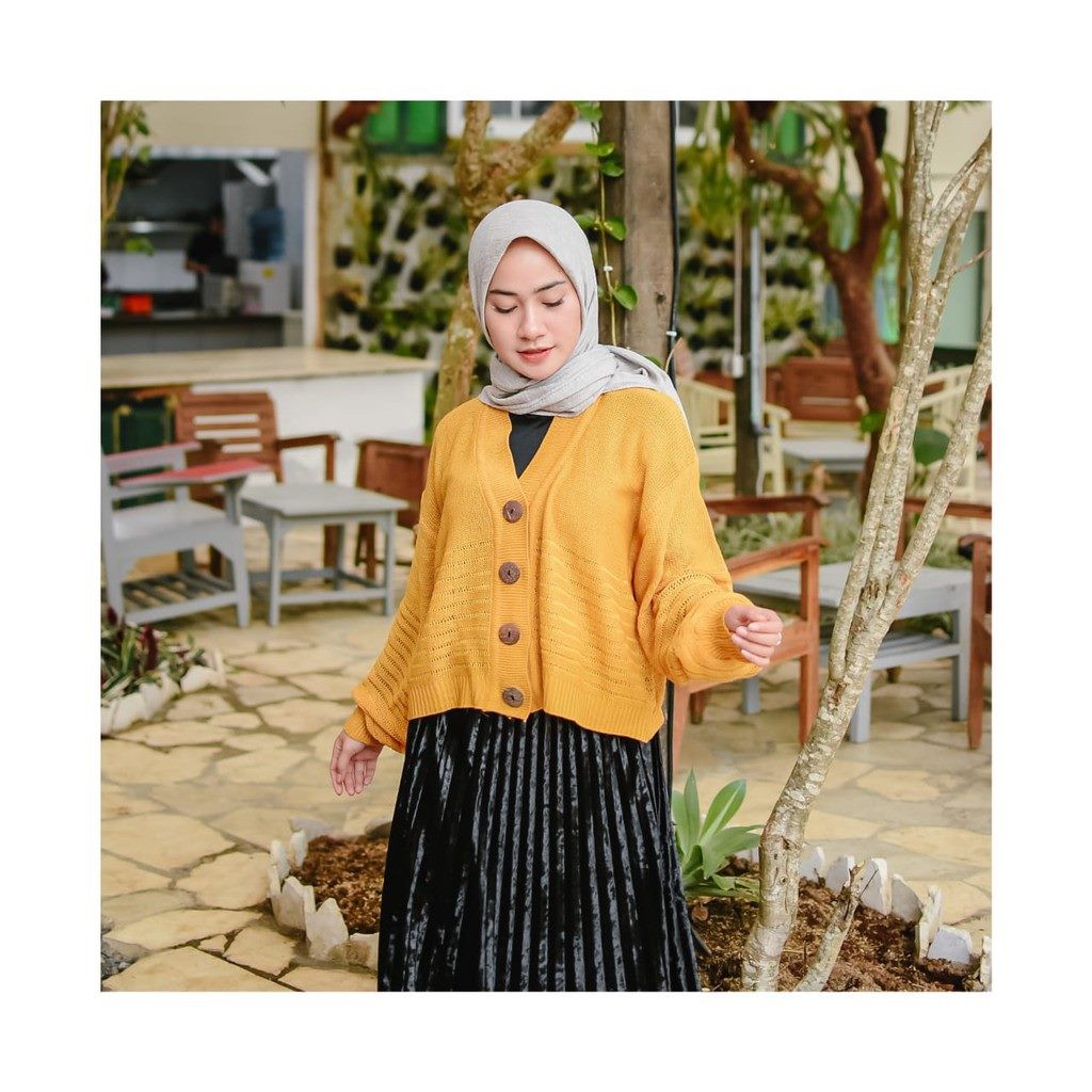 TokoMilkan - Kardigan Wanita MARINKA BALLONY OUTHER Cardigan Rajut | Cardy Outer Cewek