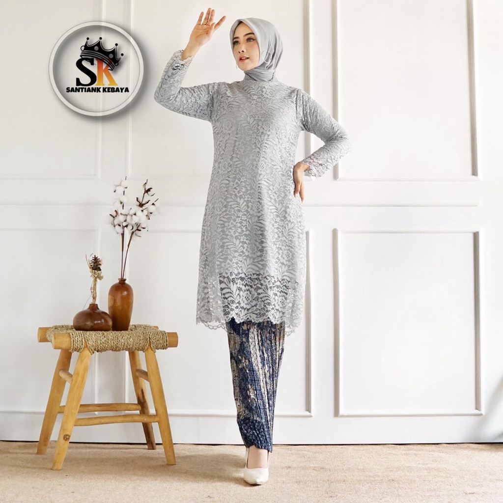 Kebaya Tunik Brokat Stelan Kebaya Modern Kebaya Wisuda Baju Kondangan Wanita Set Kebaya Tunik Terbaru