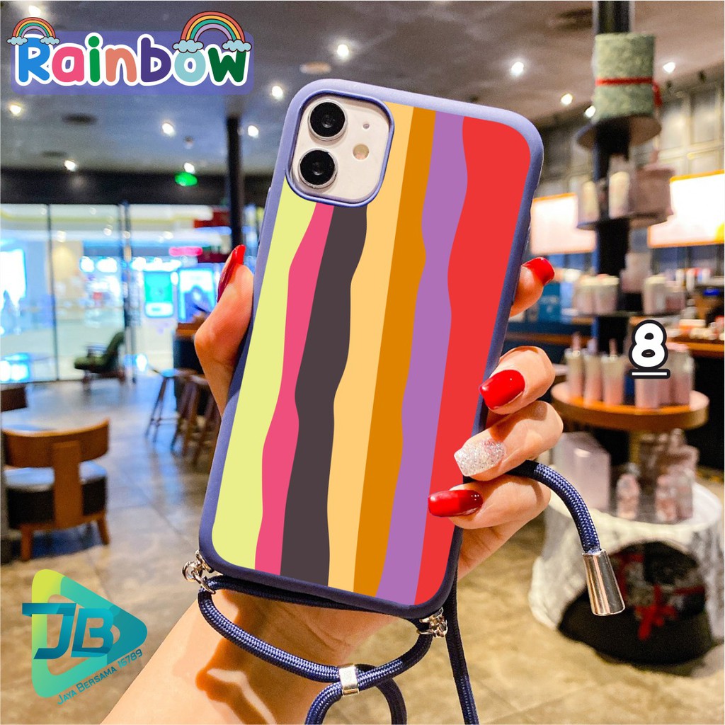 SOFTCASE SLINGCASE TALI LANYARD CANDY RAINBOW OPPO VIVO XIAOMI SAMSUNG REALME IPHONE ALL TYPE JB4764