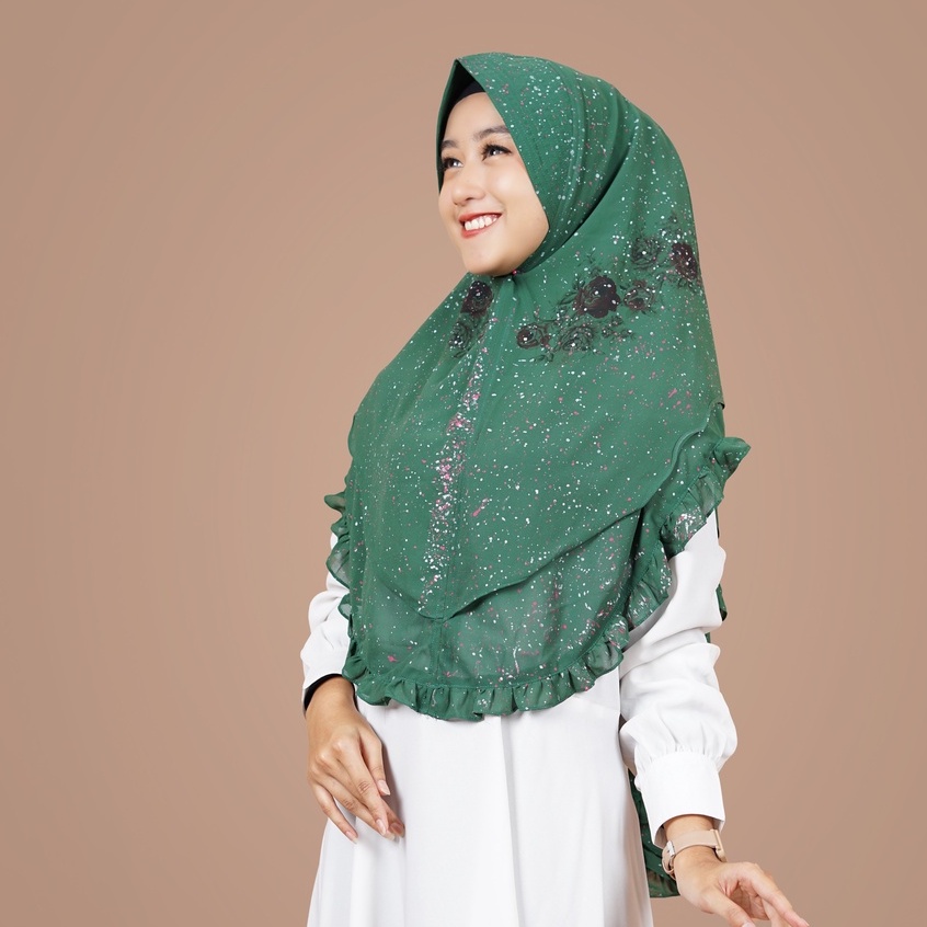 Hijab Tiedye Syari Khimar Printing Motif Tydie Bintik