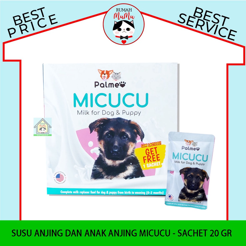 SUSU PUPPY ANAK ANJING MEREK MICUCU ECERAN 1 SACHET 20 GR