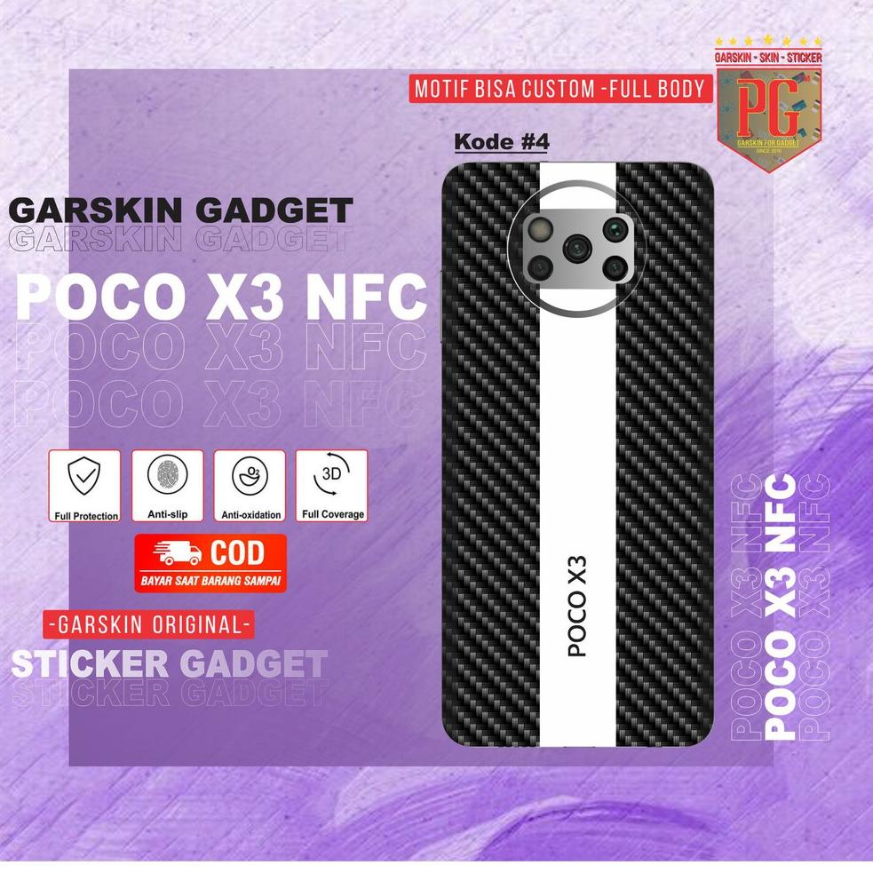 Garskin POCO X3 NFC Sticker Garskin Motif Carbon Tone (Isi 2pcs) 5E0