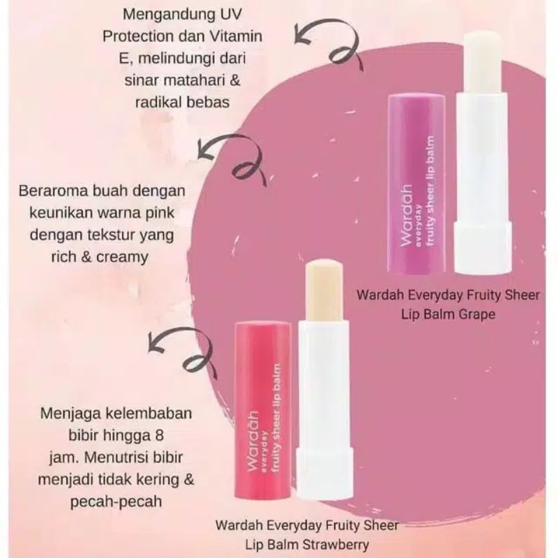 Wardah Everyday Fruity Sheer Lip Balm 4g (100% Original)