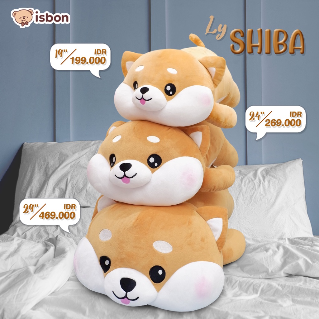 Boneka Shiba inu anjing Dog squisy ly shiba Coklat Tan  Cocok Untuk bantal Guling Bahan Halus dan Lembut By ISTANA BONEKA