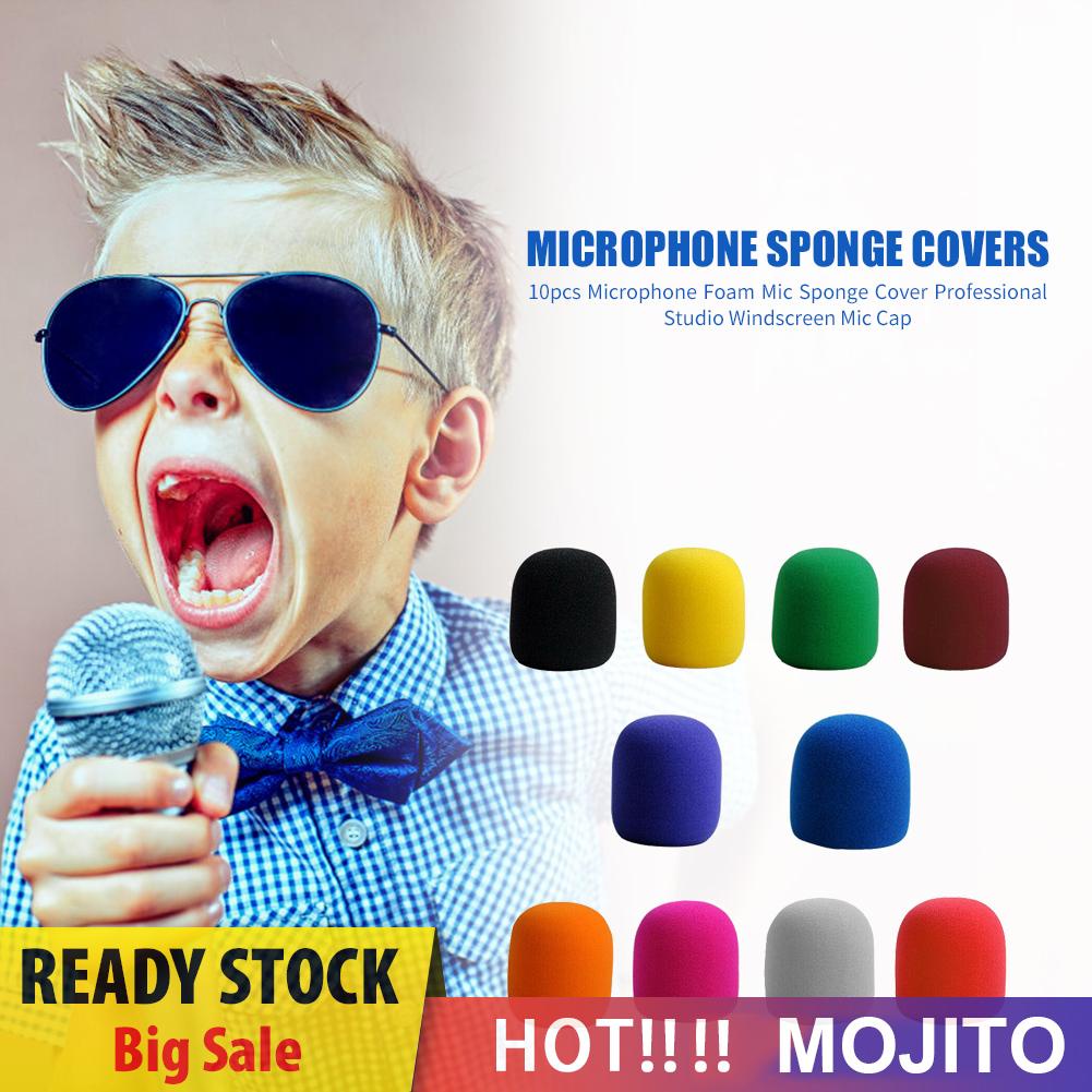 Mojito*10pcs Microphone Foam Professional Studio Windscreen Mic Sponge Cover Cap