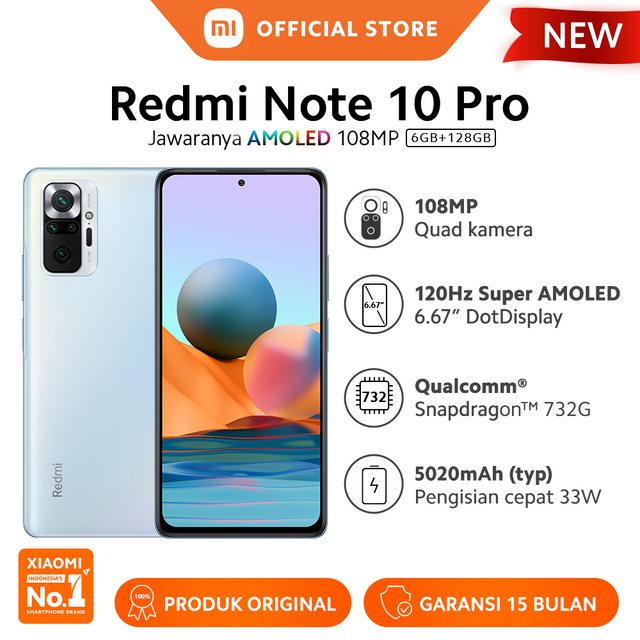 Xiaomi Redmi Note 10 Pro (6GB+64GB) AMOLED 6.67" 108MP
