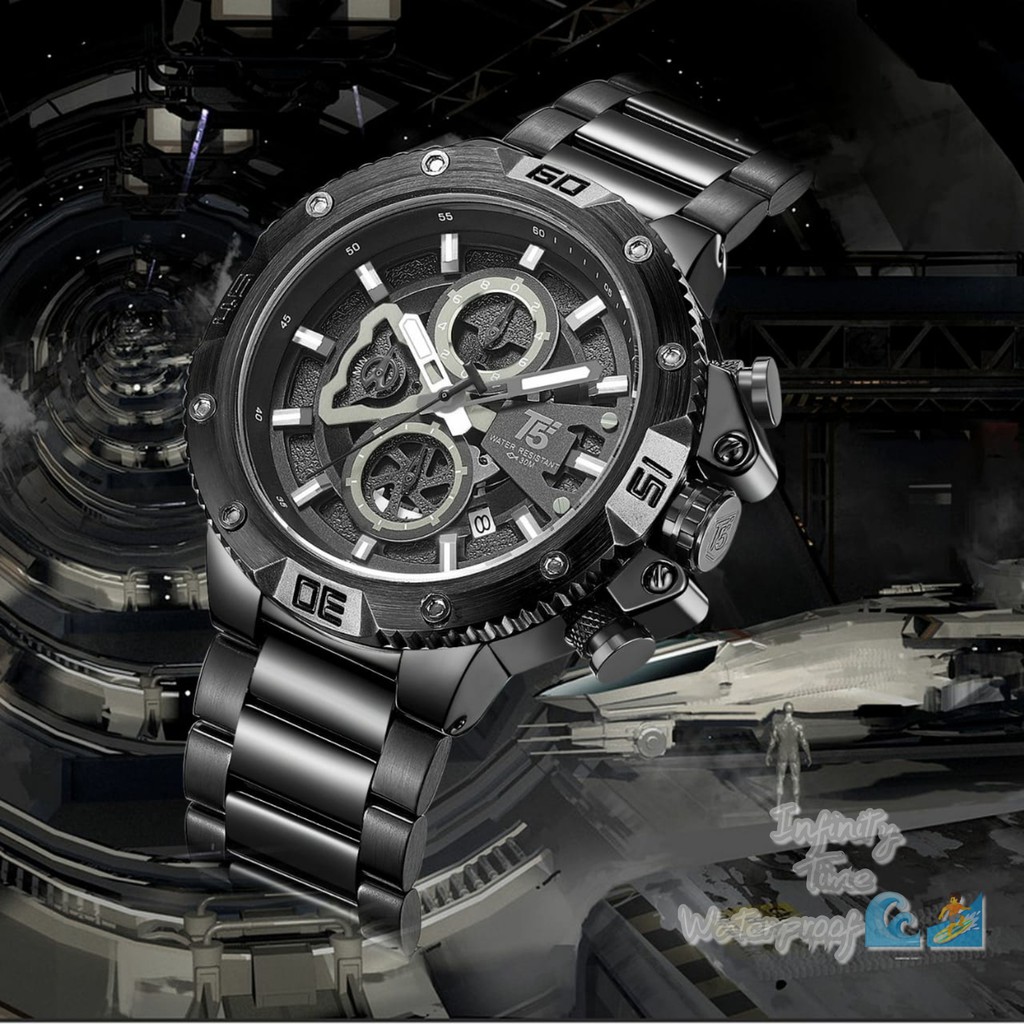 Jam Tangan Cowok T5 H3705 H3705G 3705 Chrono dan Tanggal Aktif Kualitas Original Waterproof