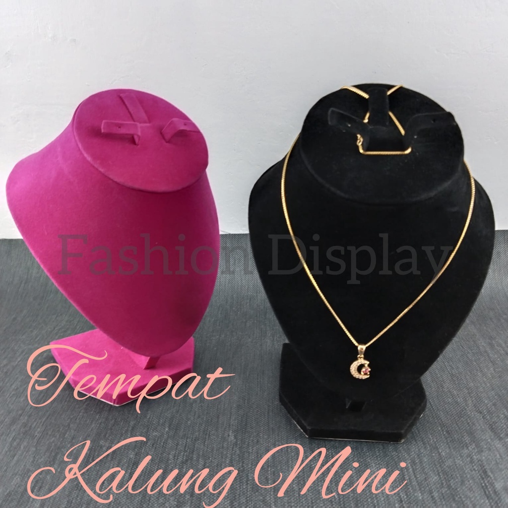 Tempat Kalung Bludru Mini Manekin Leher Display Aksesories Stand Pajangan Kalung Mini Display Hantaran Seserahan Tempat Mahar-BH