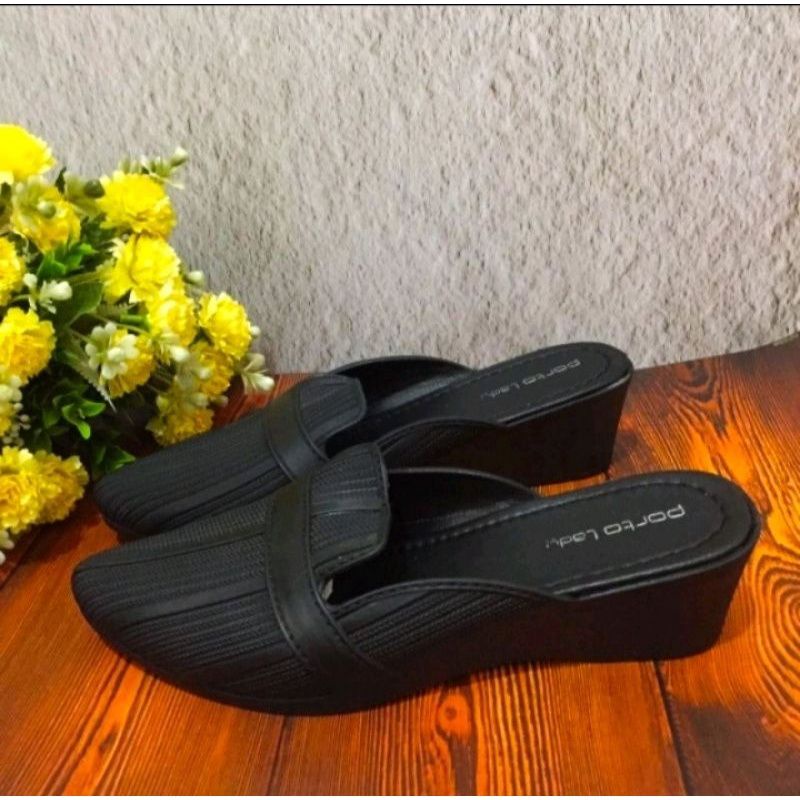 SEPATU SANDAL WANITA PORTO LADY SANDAL SLOPJELLY KARET PEREMPUAN TERBARU MODEL KOREA WEDGES WANITA KEKINIAN NYAMAN