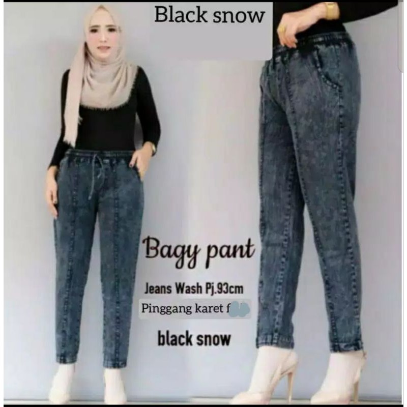 Celana Baggy Boyfriend Wanita/Celana Jeans Snow Wanita Uk.Standar XL Dan Jumbo XXL / Estimasi BB 50Kg -100Kg