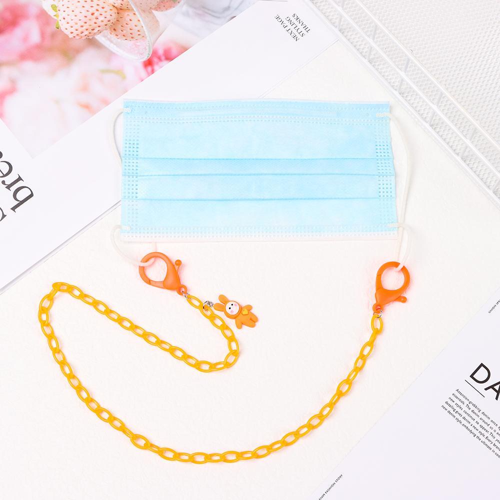 Top Tali Rantai Akrilik Motif Kartun Kelinci Multi Warna Holder Masker Wajah Anak