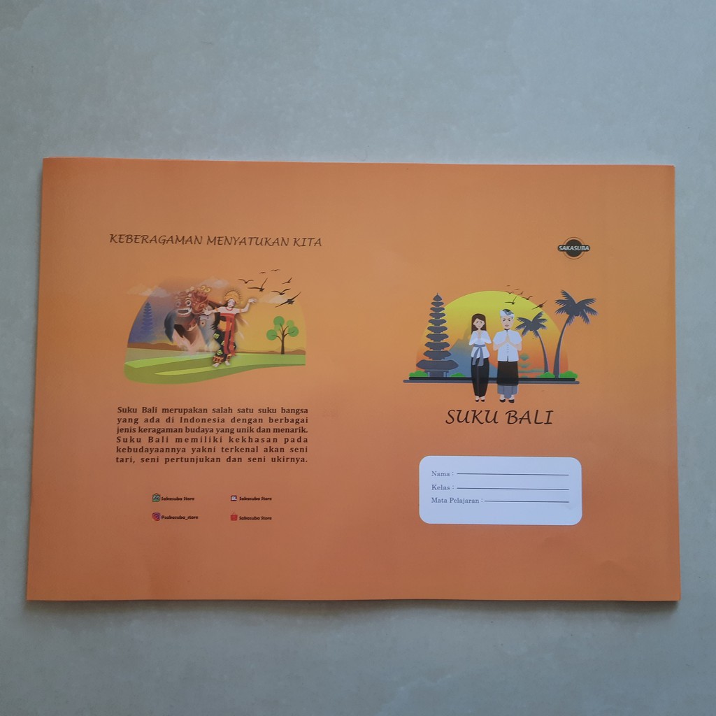 

Sampul Buku Tulis Karakter Suku Bali - Sampul Buku Merarik Edukatif dan Unik