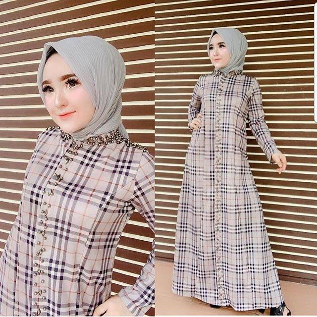 Gamis burberry suede impor by shellasaukia original
