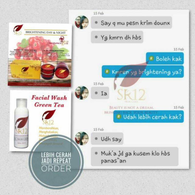 BRIGHTENING CREAM SERIES SR12 SKINCARE GLOWING BERSIH CERAH -KRIM PENCERAH/ KRIM PENGHILANG FLEK/ DAILY CREAM/ KRIM SIANG MALAM/ BRIGHTENING CREAM SR12 BPOM/ PERAWATAN UNTUK KULIT NORMAL