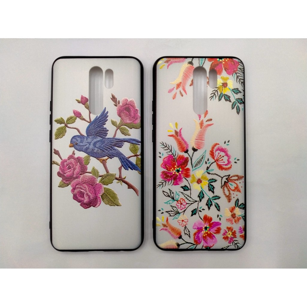 Case Bordir Flower Xiaomi Redmi 9 Motif Timbul 3D Bunga