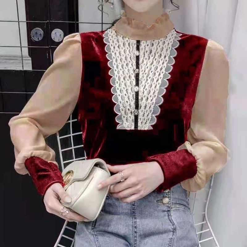 MDLV ~ 8721 BRUNERA VELVET TOP // ATASAN LENGAN PANJANG VELVET WANITA// FASHION IMPORT WANITA