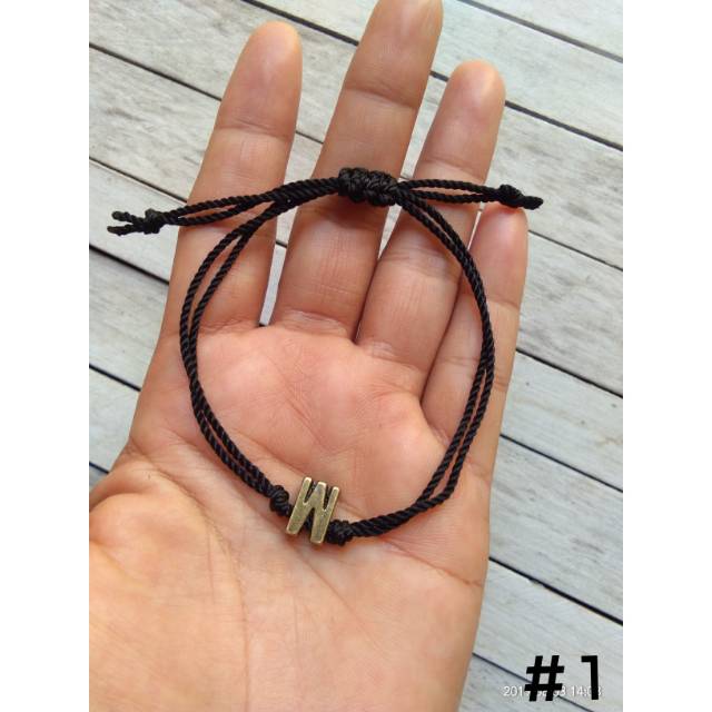 Gelang tali serut, gelang inisial, tali waterproof