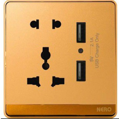 Nero / stop kontak / Nero stop kontak + USB Q7 - Q791 G - Gold / Nero