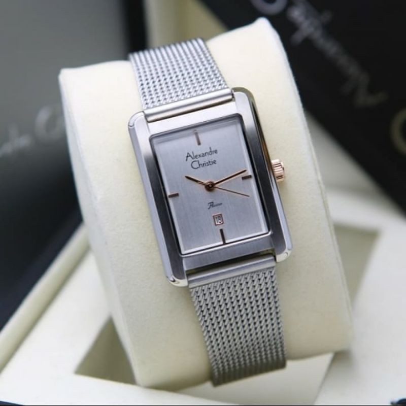 Jam Tangan Alexander Christie Wanita Silver ac2924 Original