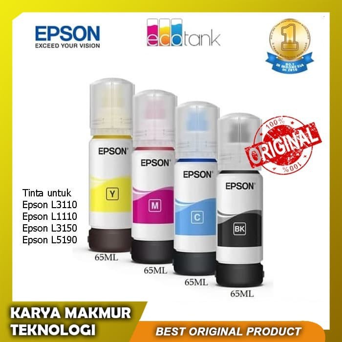 1 Set Tinta Epson 003 Original 100% untuk Epson L3110 & Epson L3150