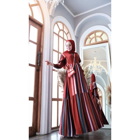 Jauharah 23 ORI glz, gamis sleting depan