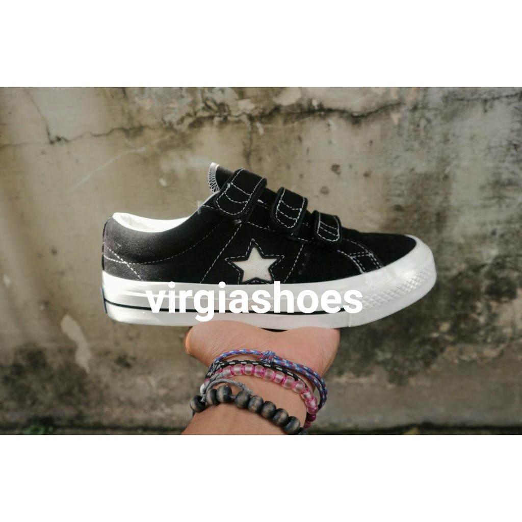 CONVERSE ONE STAR PRO 3 VELCRO SUEDE OX BLACK/WHITE bnibmdeinvietnam
