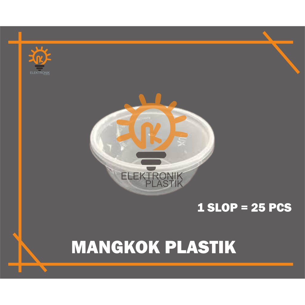 Mangkok Plastik + Tutup / Mangkok Es Kepal / Mangkok Hitam+Transparan Garis 500 ml / Ulir 300 ml