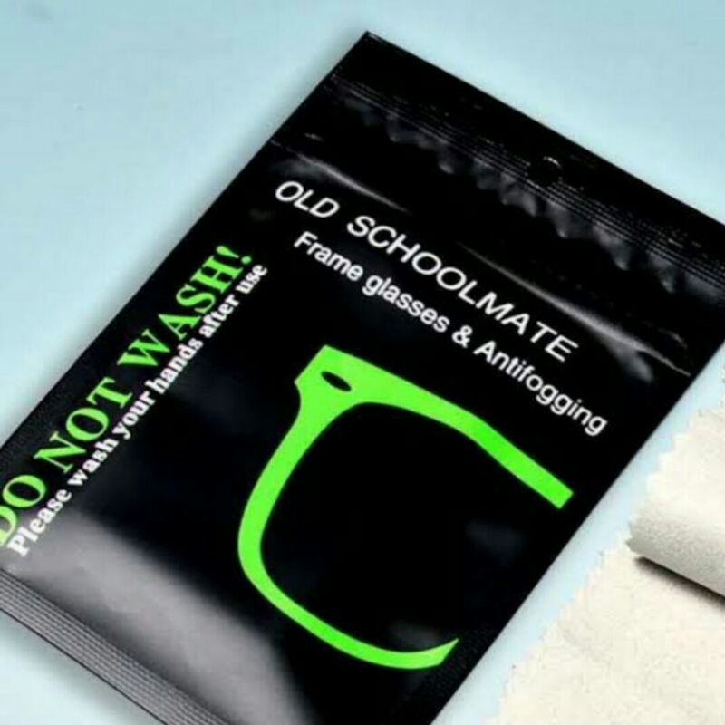Lap Kacamata Anti Embun - OLD SCHOOLMATE Frame Glasses & Anti Fogging microfiber wipes