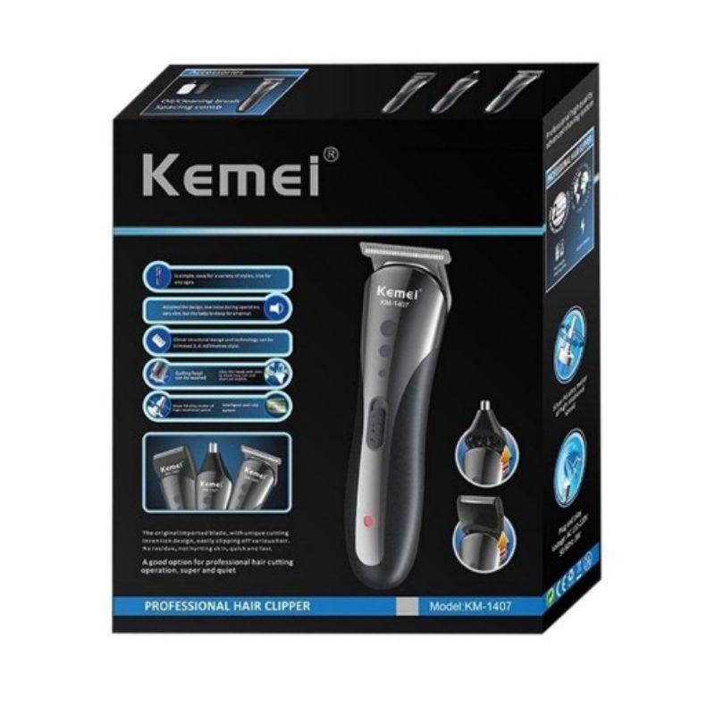 COD KEMEI KM1407 KEMEI Hair Clipper ALAT MESIN  Cukuran Rambut, Kumis, Jenggot, Bulu Hidung