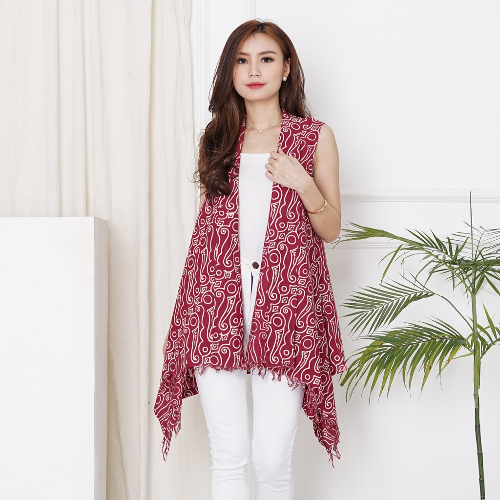 Bolero Rumbai GAYABATIK Outer Batik Wanita Rompi Bolero Rumbai GAYABATIK Outer Batik Wanita Rompi