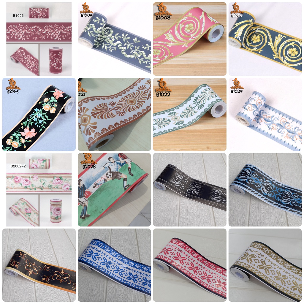 TERMURAH - List Border Stiker List Bertekstur Premium Timbul 10M List Border Wallpaper
