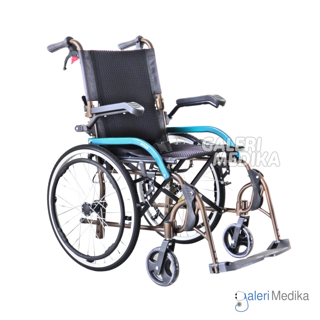 KHUSUS GOJEK/GRAB Kursi Roda Aluminium / Aluminium Wheelchair Avico Athena - Kursi Roda Travel Bisa Dilipat Roda Besar 20 Inchi