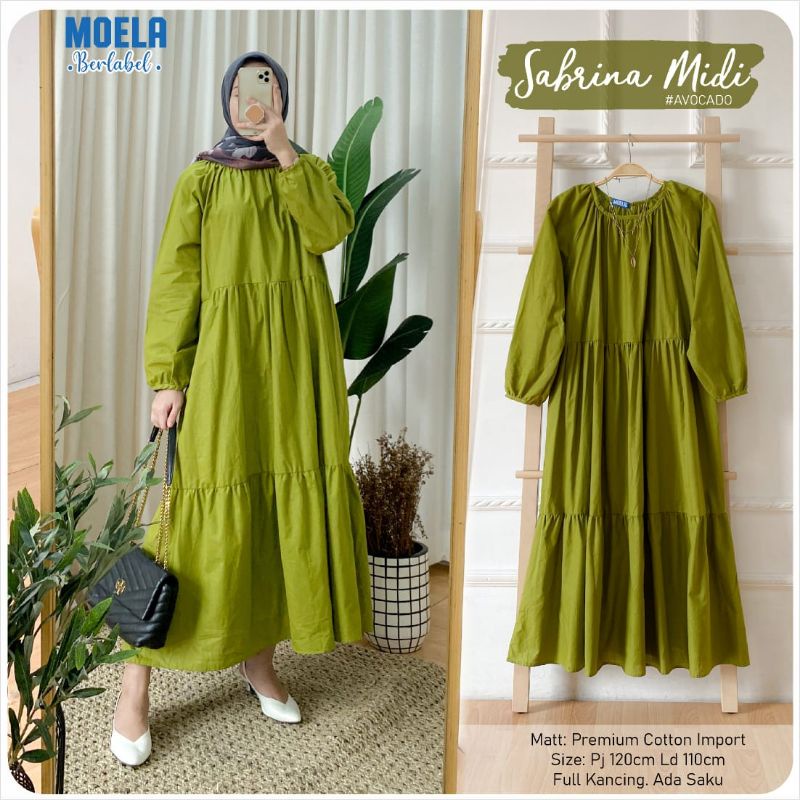 midi dress sabrina dress ori Moela size sampai XL