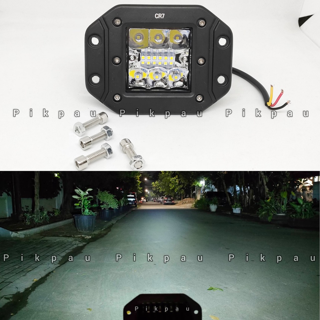 Lampu Tembak 12 Mata LED Reflektor Depan Lensa 4D Full Alumunium CR7