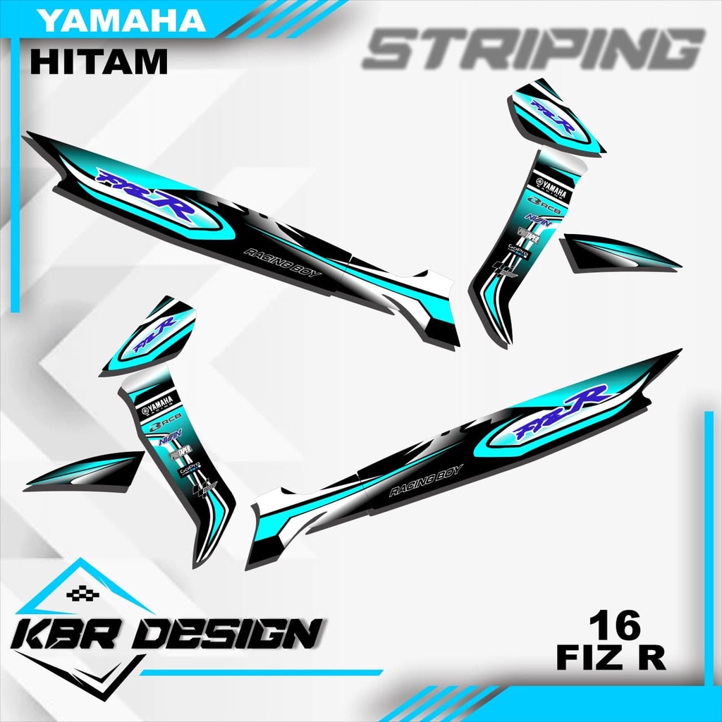 FIZ R (cod) stiker motor striping FIZ R motor yamaha motor sticker variasi Racing 16