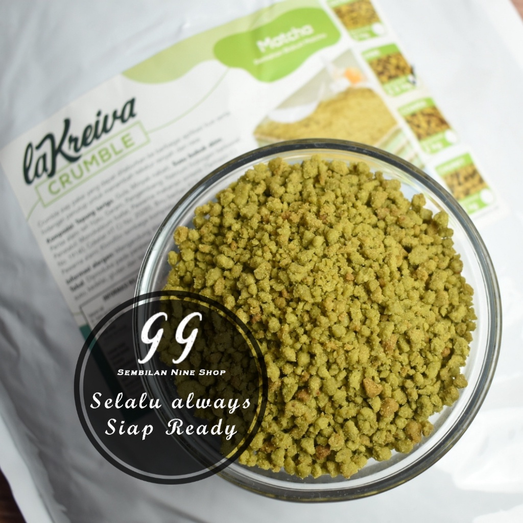 

La Kreiva Crumble MATCHA 250 GR Biskuit Green Tea Remahan Crumb Cookie Crumbs Halal