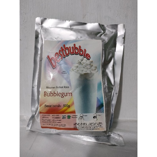 

Bubuk Minuman merk Best Bubble rasa Bubblegum 500gr