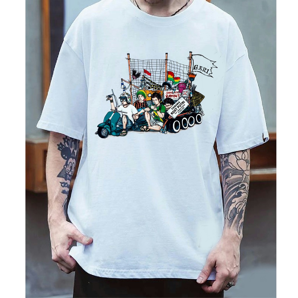 Kaos Vespa Original Geri Independent Sampahan Putih Shopee Indonesia